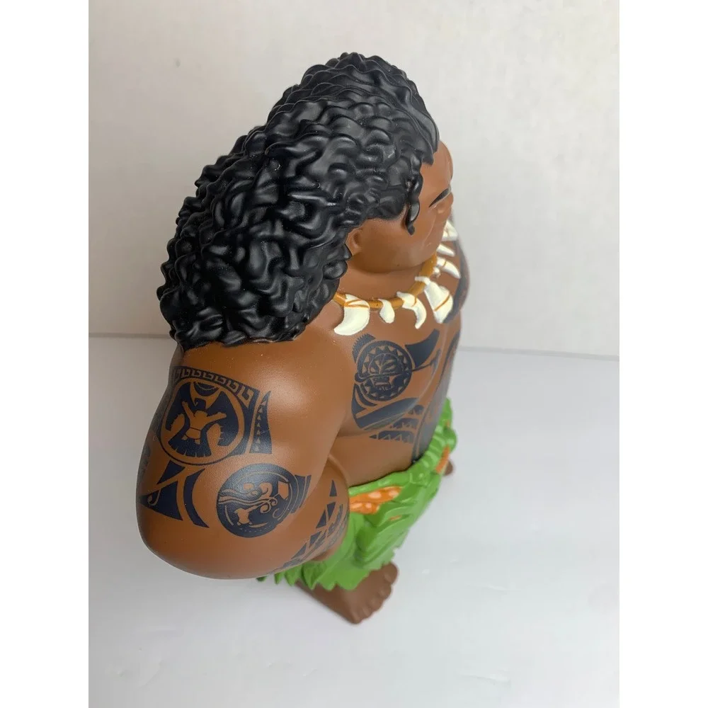 Disney Moana Maui Action Figure Demigod‎ Tribal Tattoos Green Leaf Skirt Toy